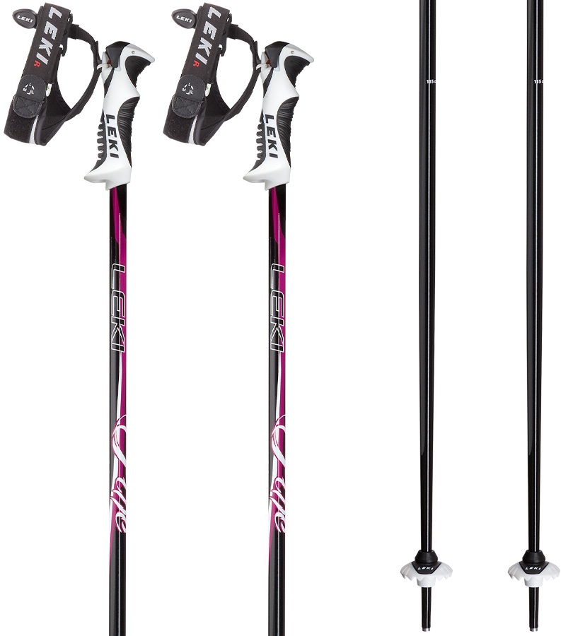 Leki Fine S Pair Of Women’s Ski Poles, 110cm, Purple/Black